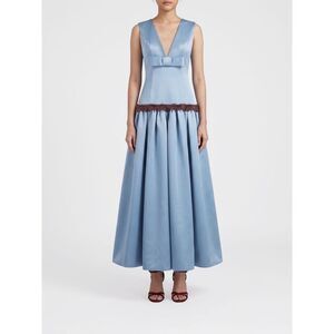 Vivetta Women Vivetta Flared Satin Midi Evening Dress With Beaded Embellishments